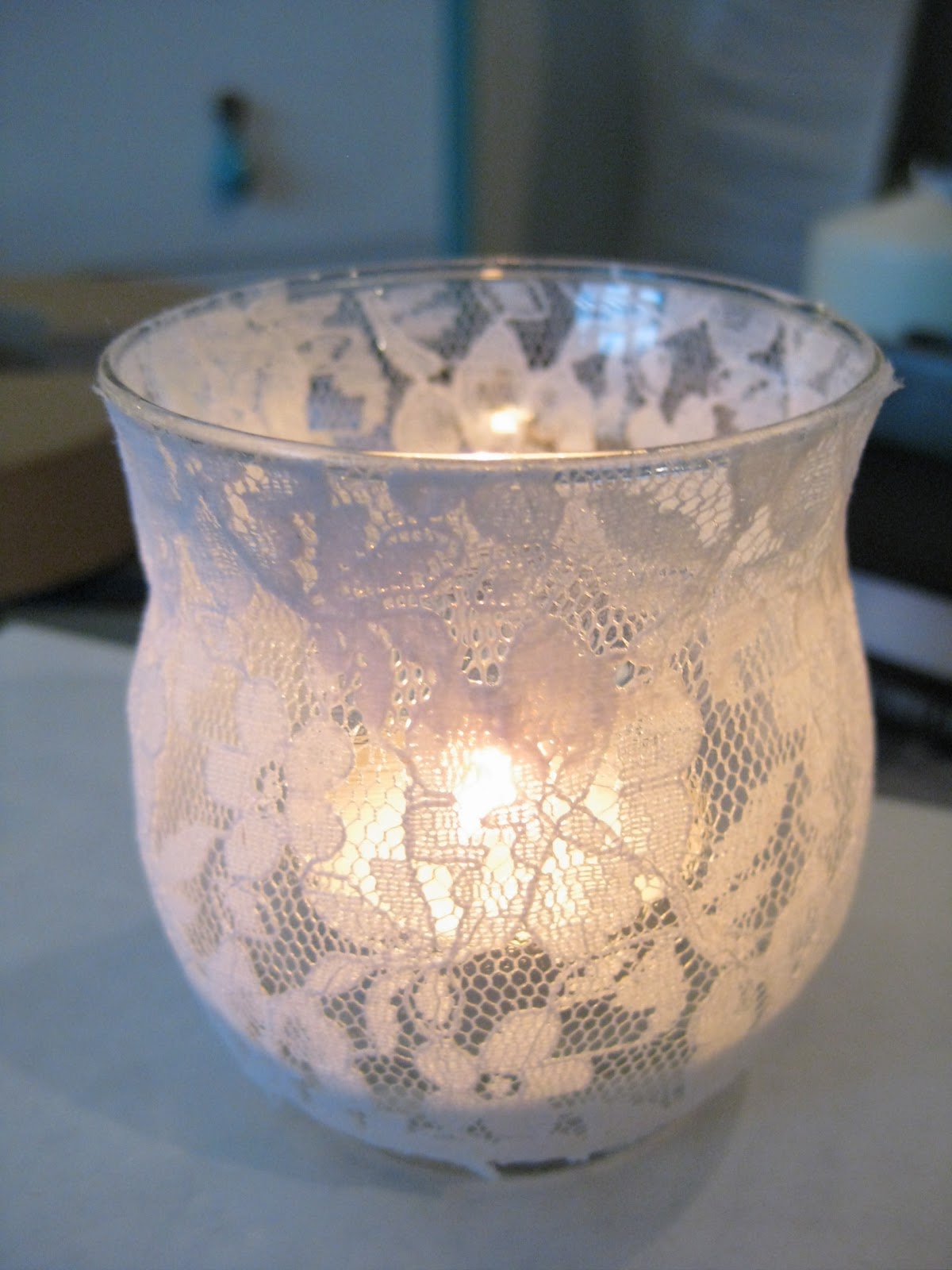 DIY Lace Candle HolderI Hate Cleaning